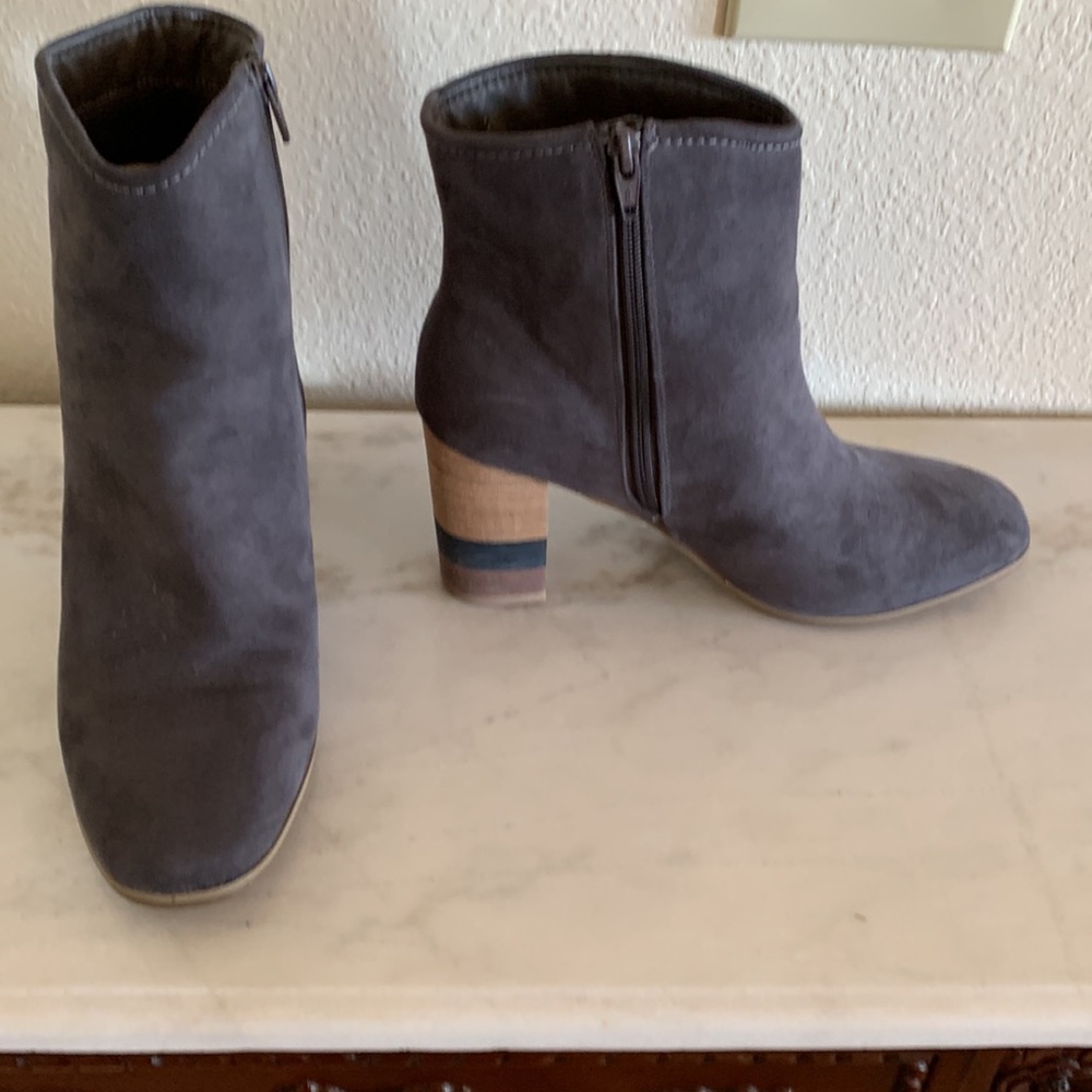 Blue suede boots
